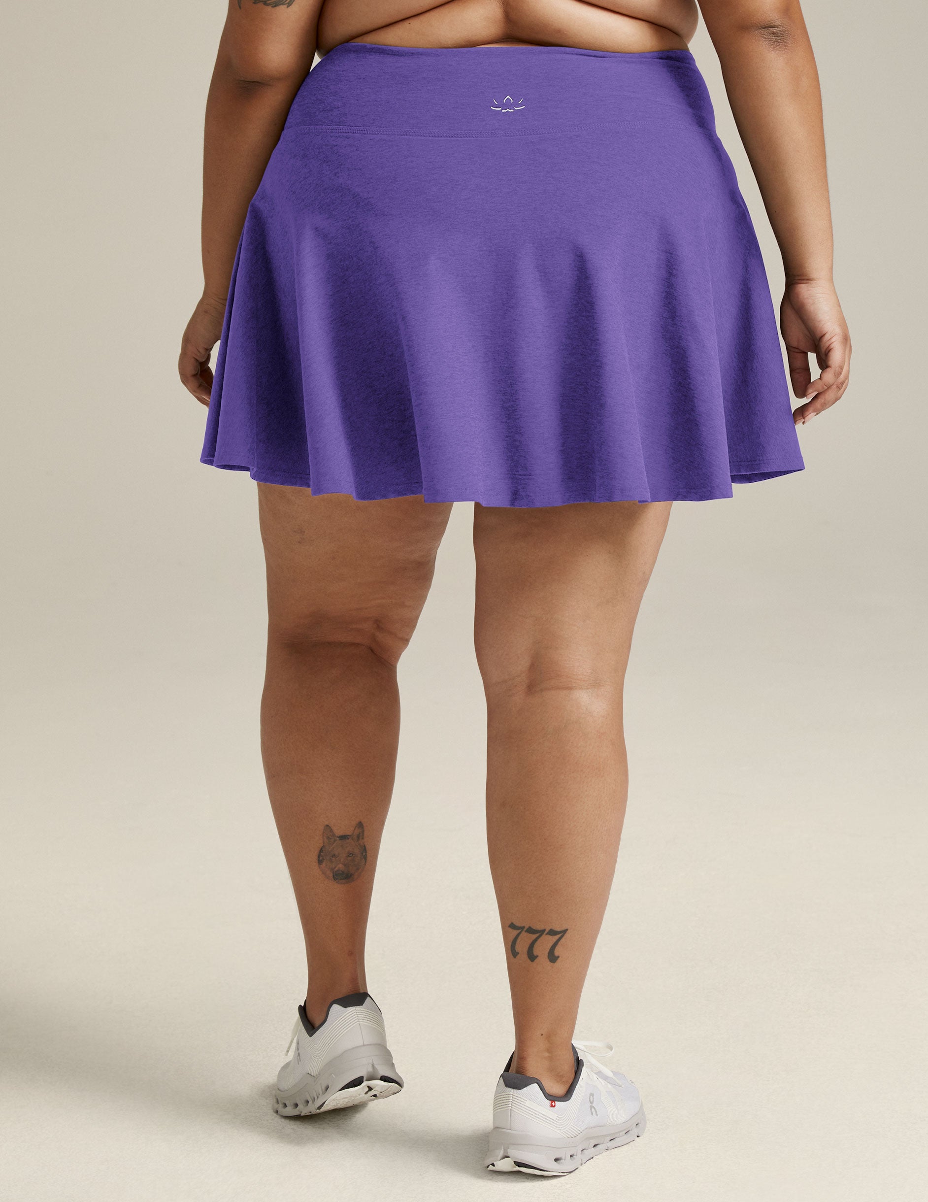 purple plus size mini flare skirt
