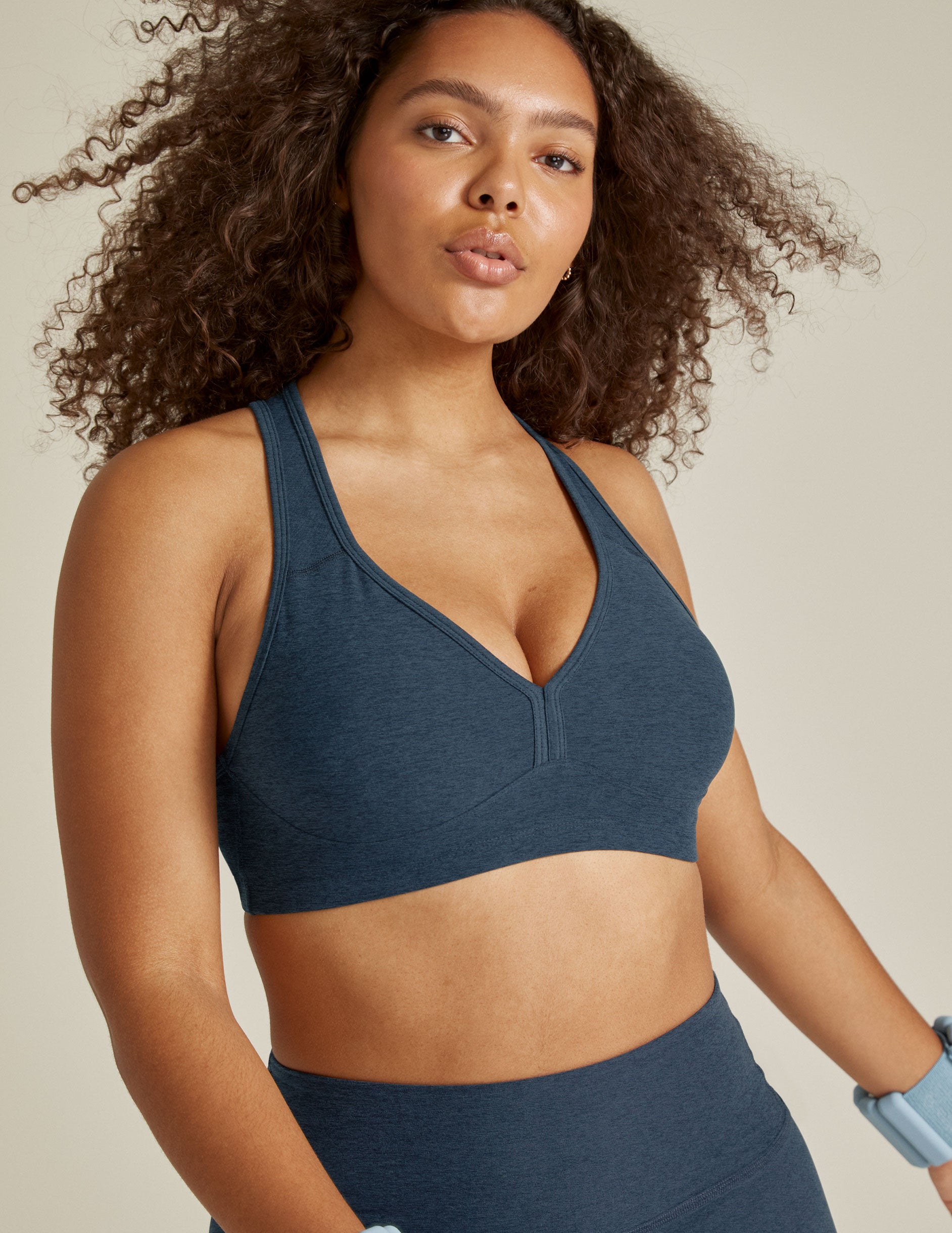 blue sports bra