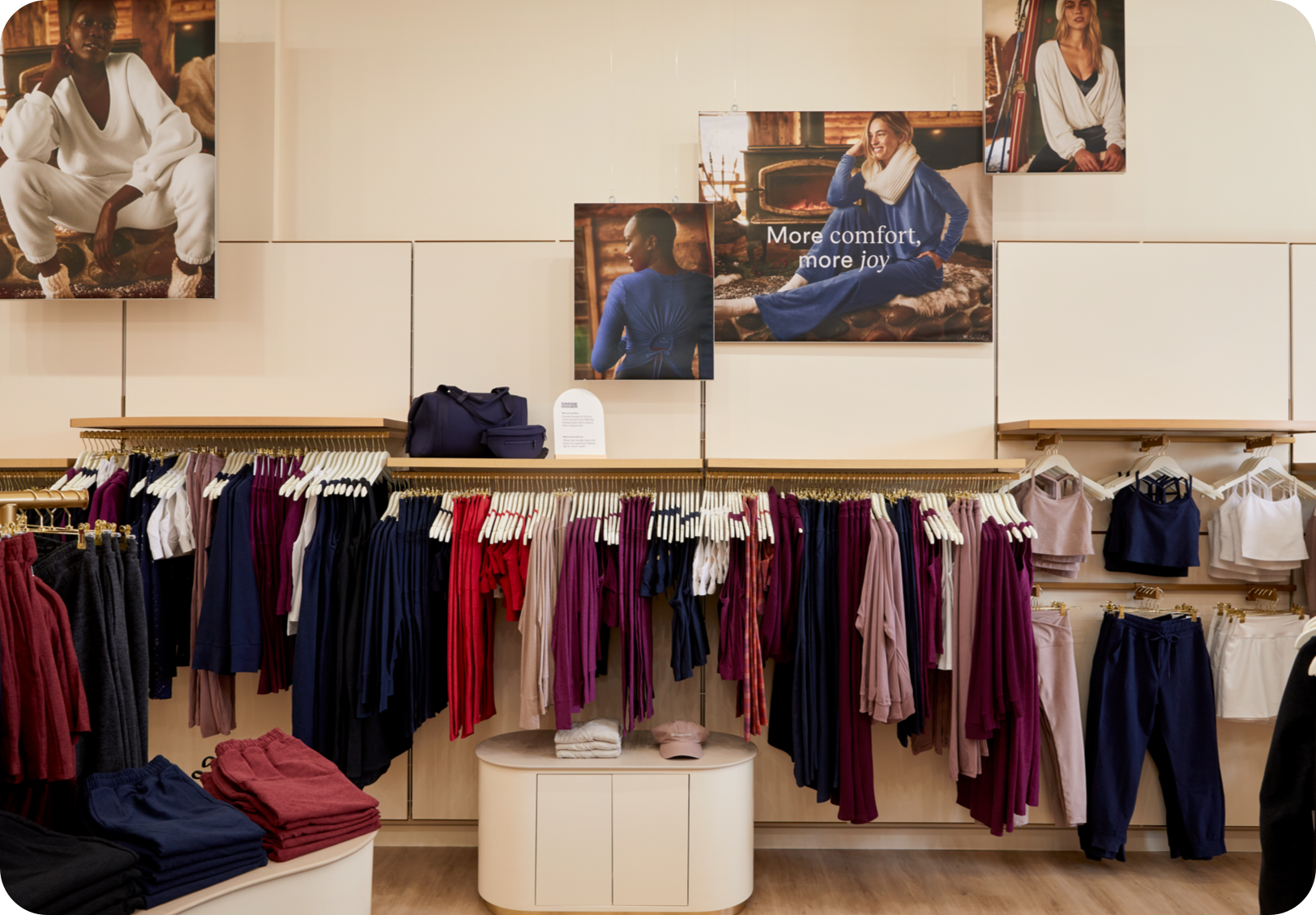 Indoor image of Irvine store with clothing and marketing imagery