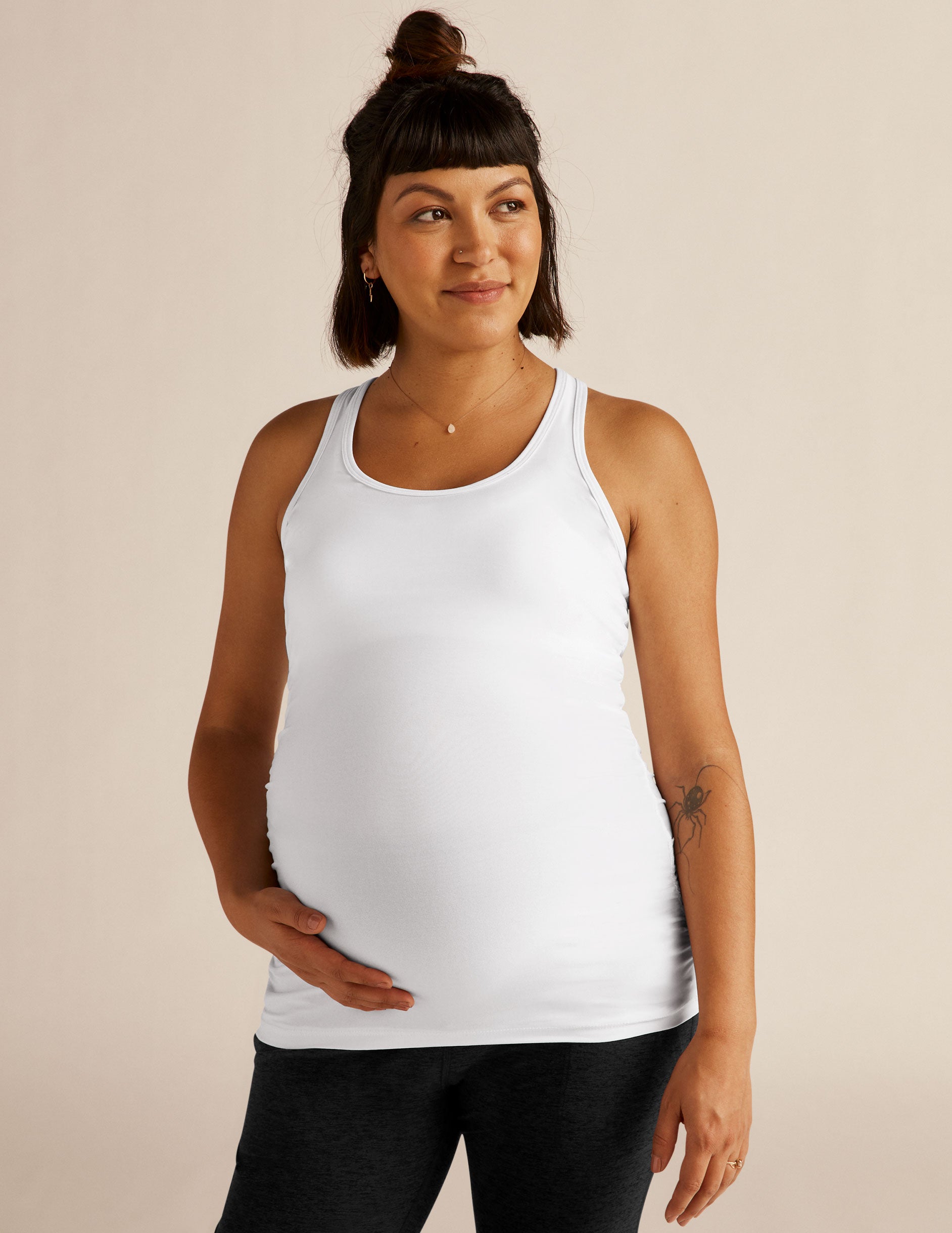 white maternity tank top