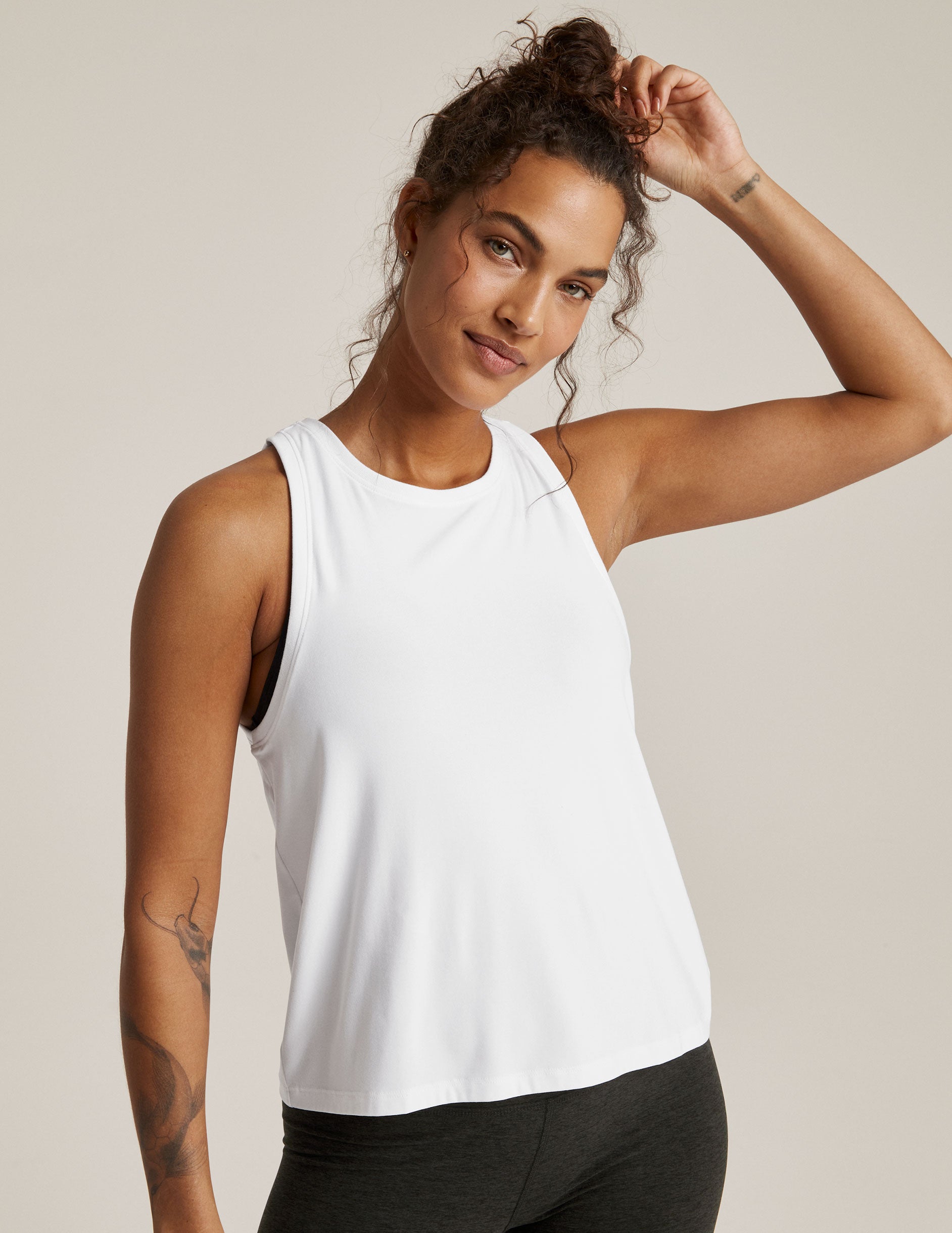 white tank top