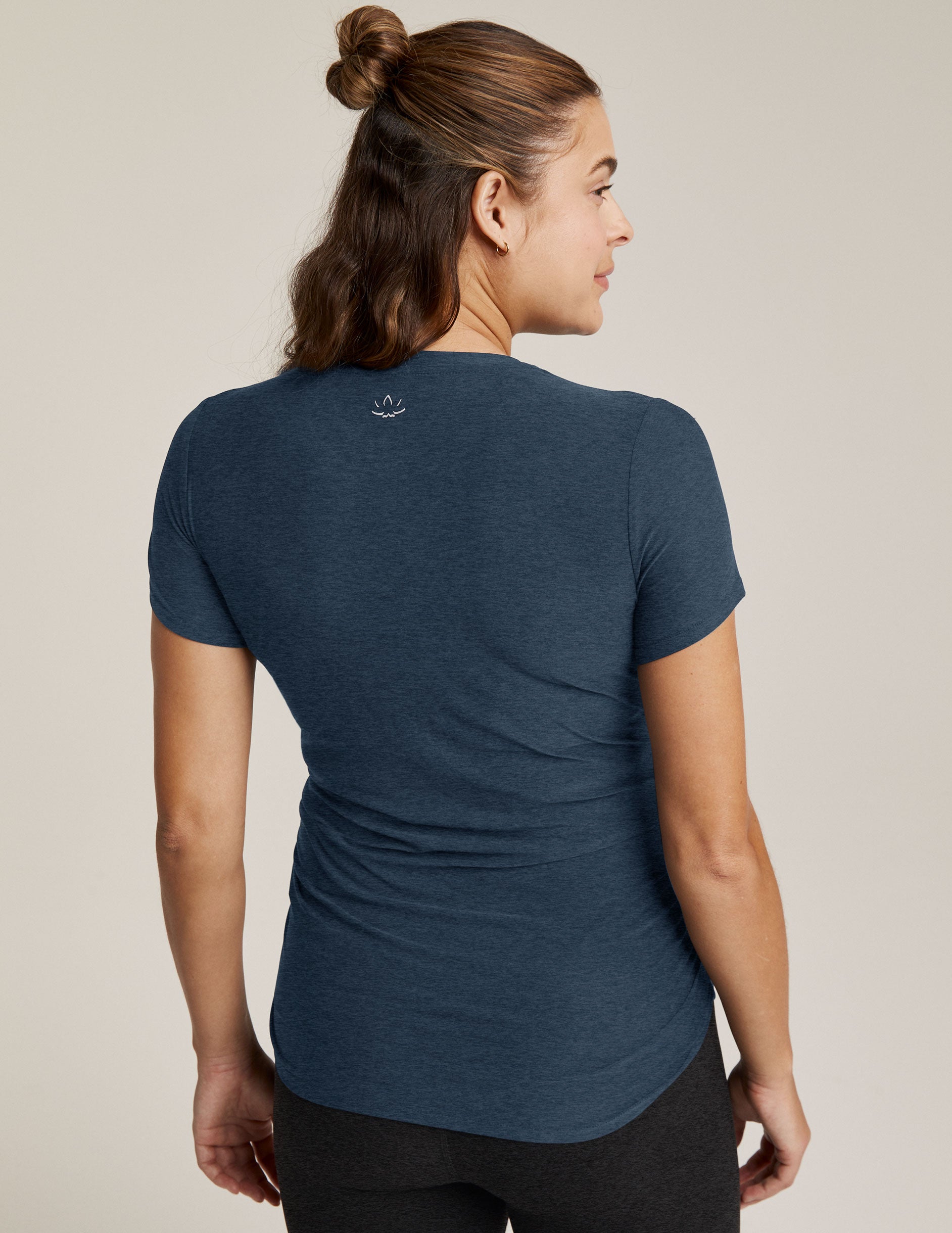 blue maternity short sleeve top