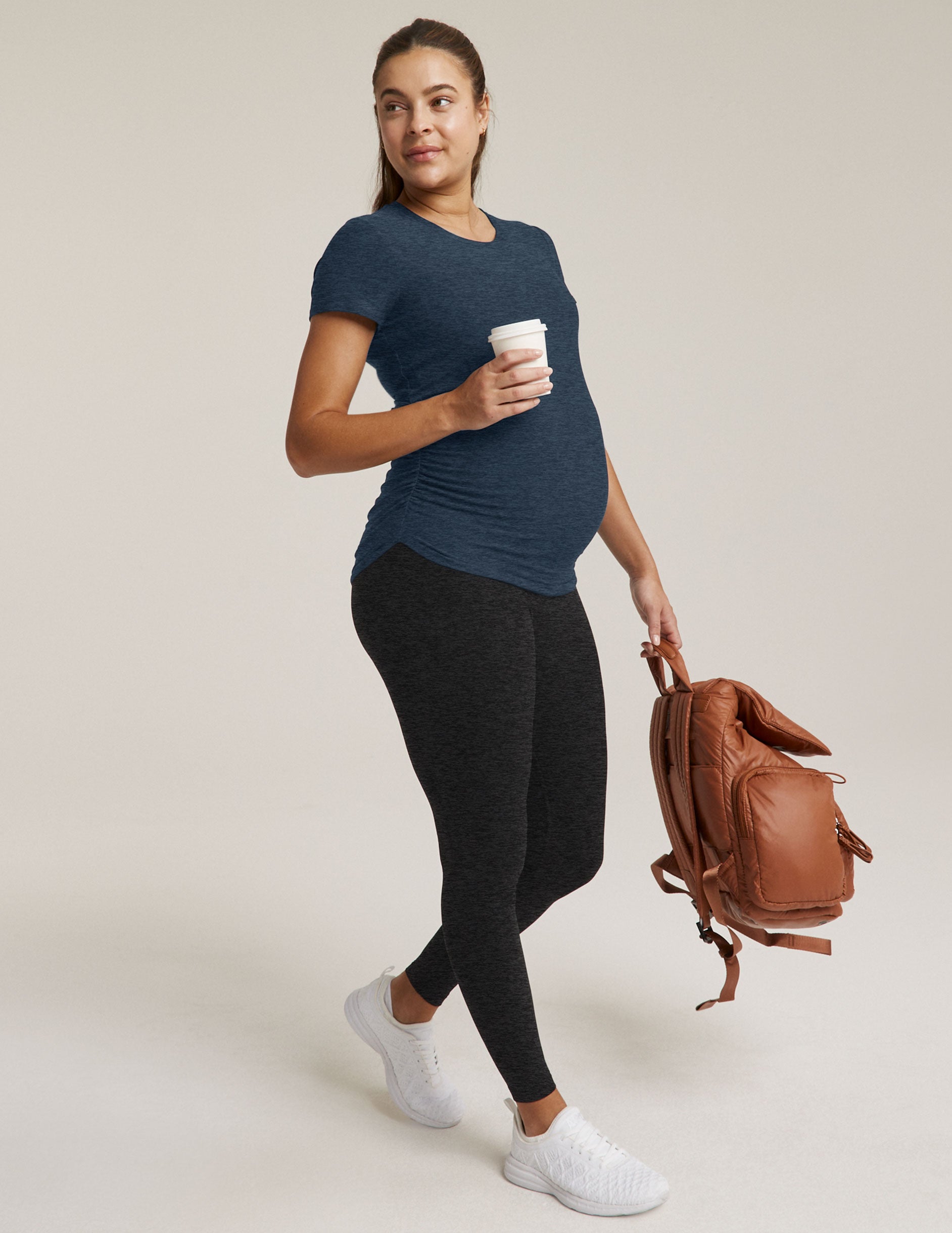 blue maternity short sleeve top