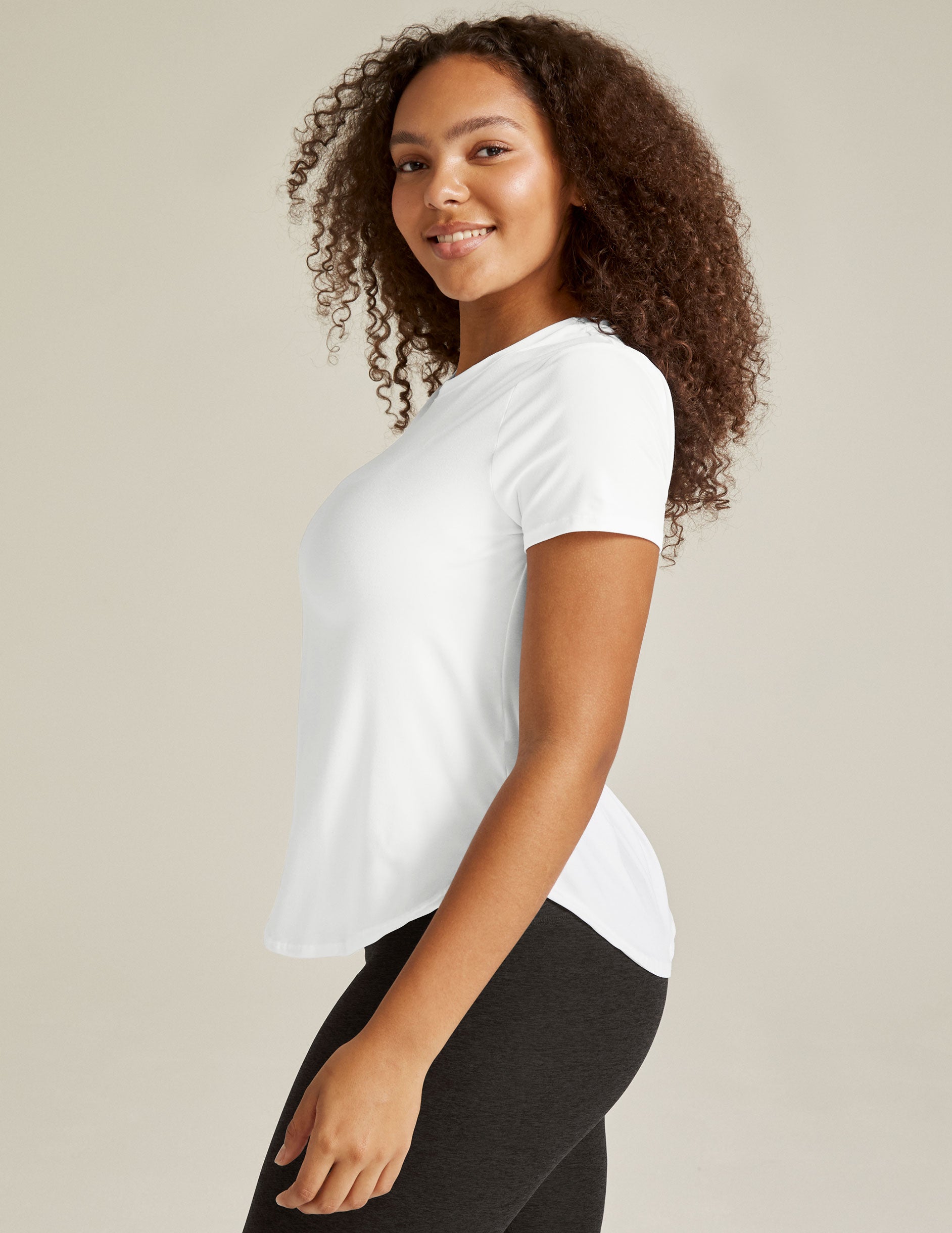 white short sleeve top