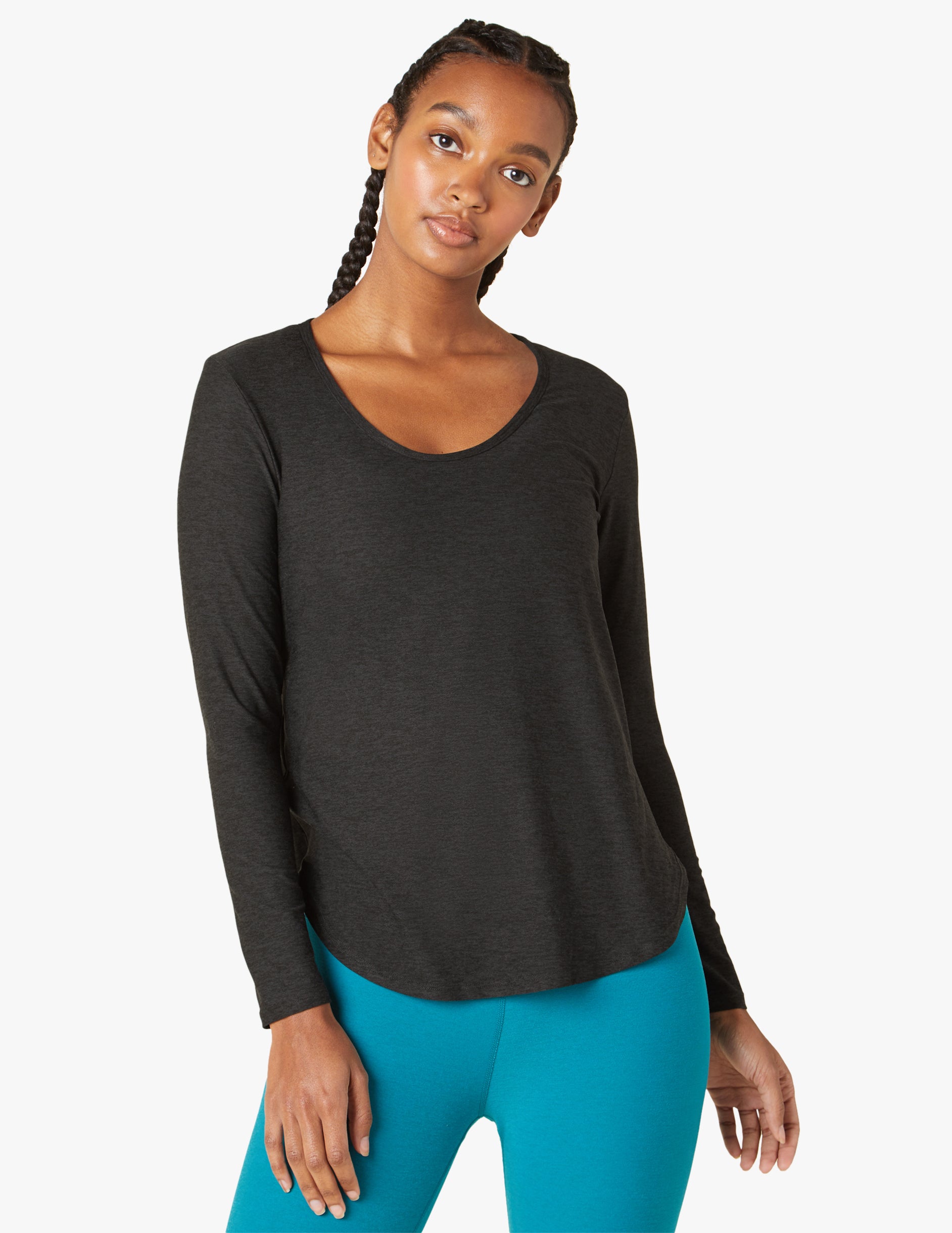 Beyond Yoga Wrap Party Long Sleeve Top - Heather