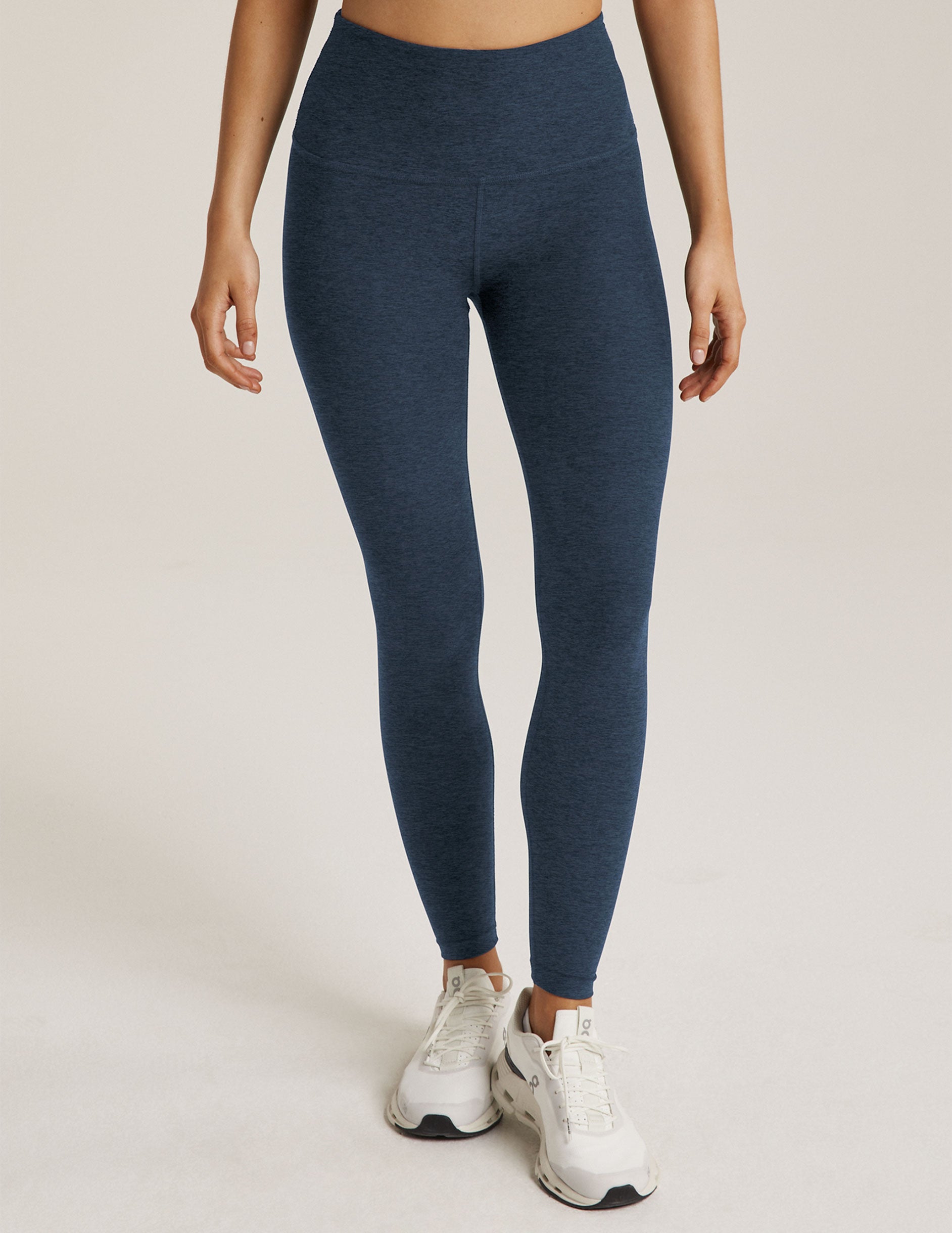 blue high waisted midi legging