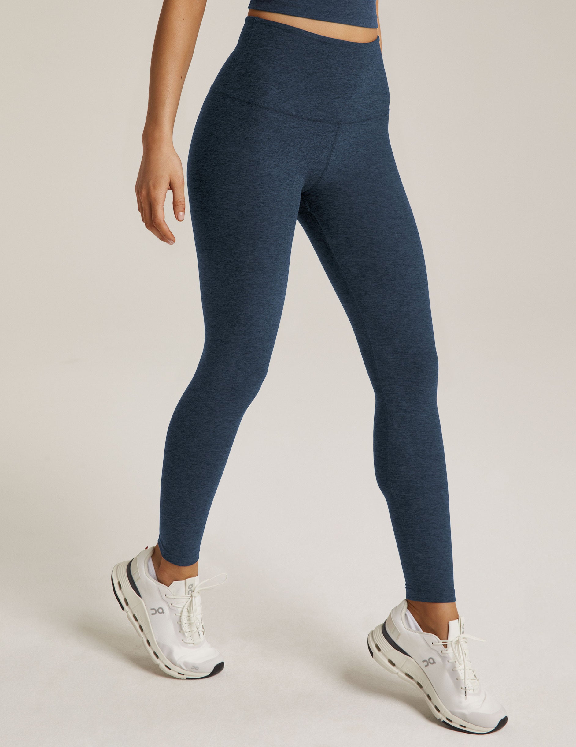 blue high waisted midi legging