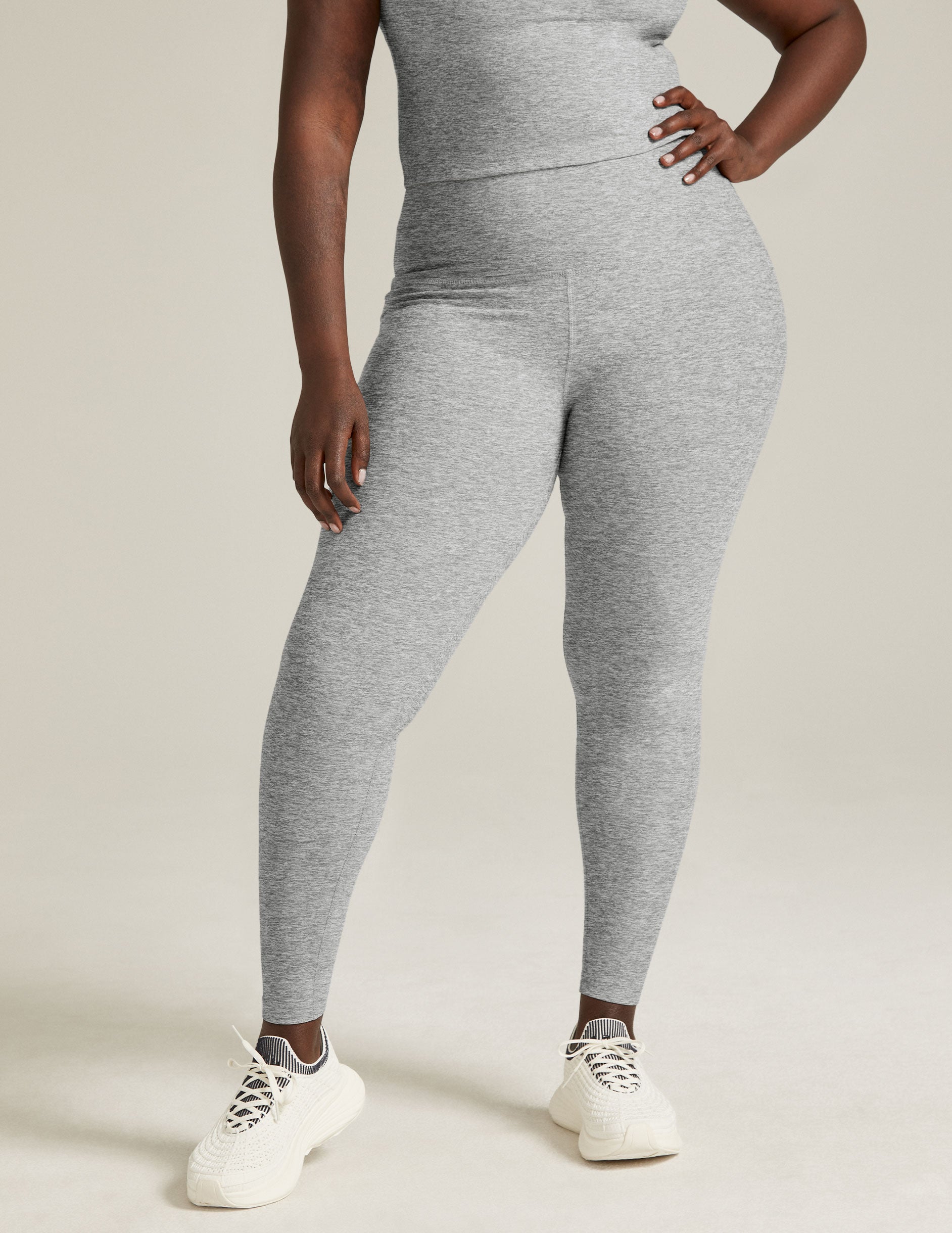 gray high waisted midi legging