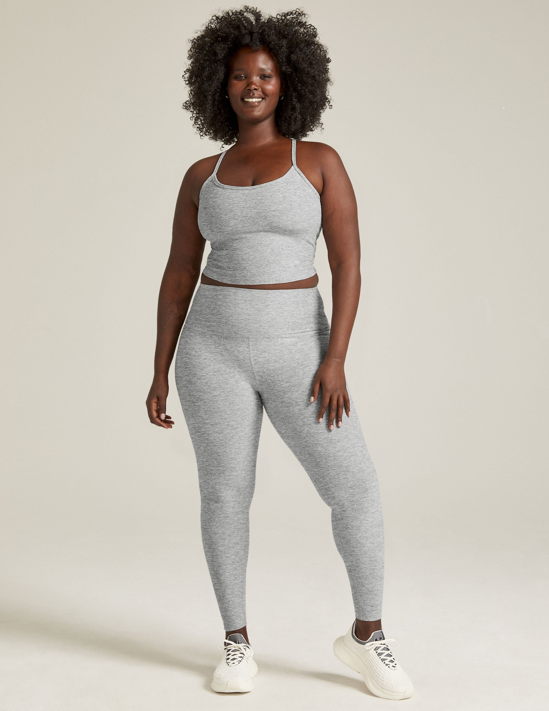 gray high waisted midi legging