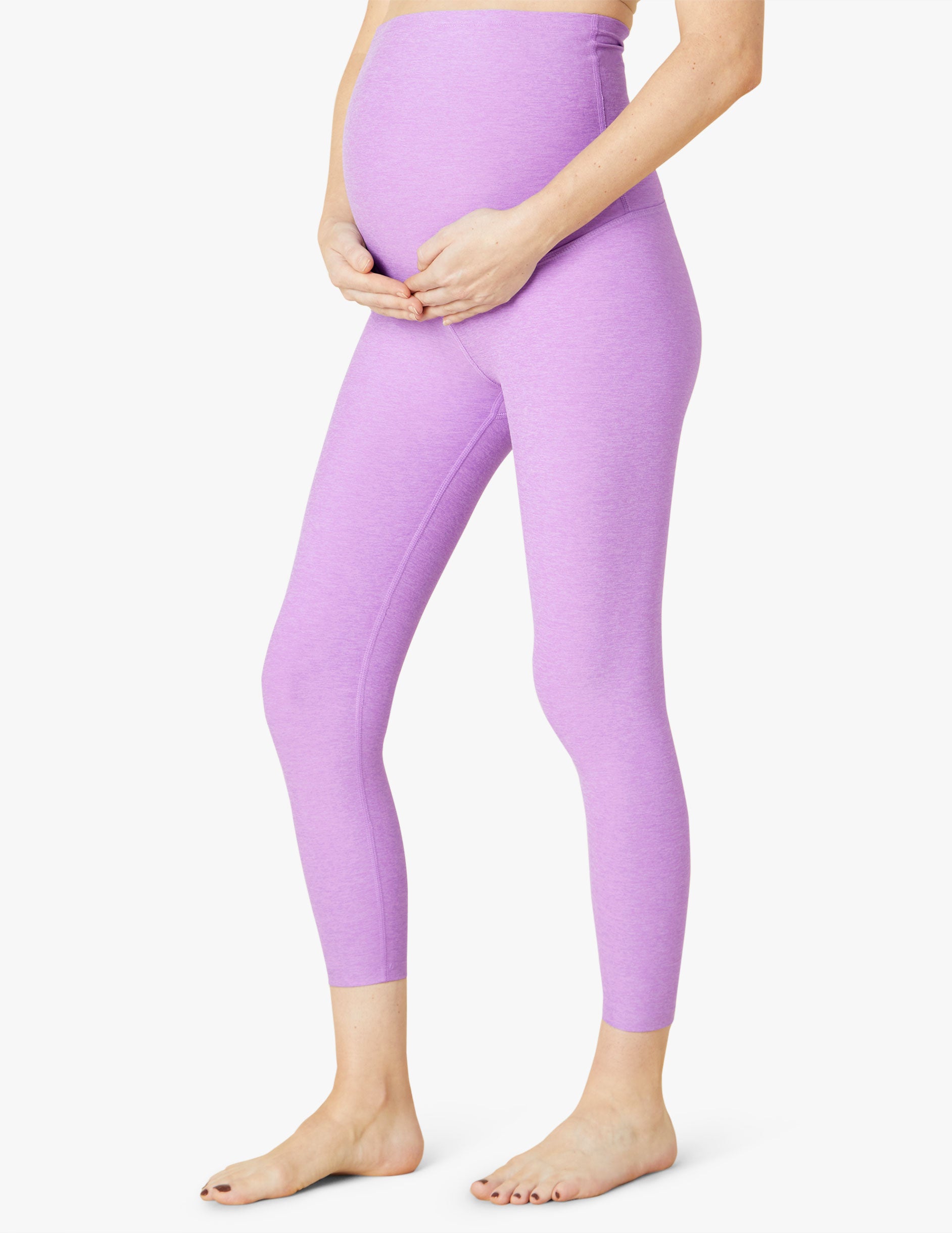 High Waisted Comfy Maternity Pants- Purple