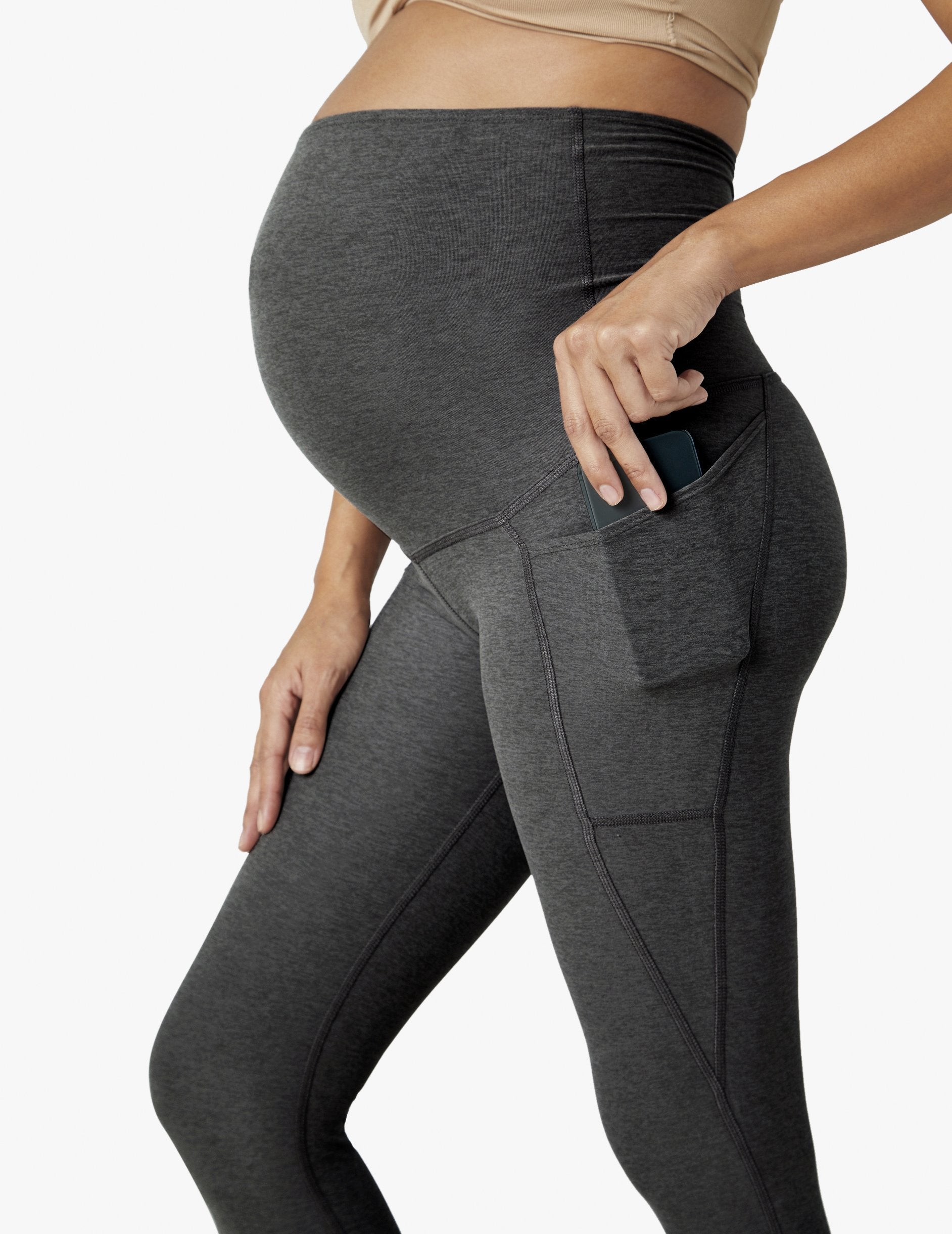 Pregnancy Leggings - Dark Gray Melange