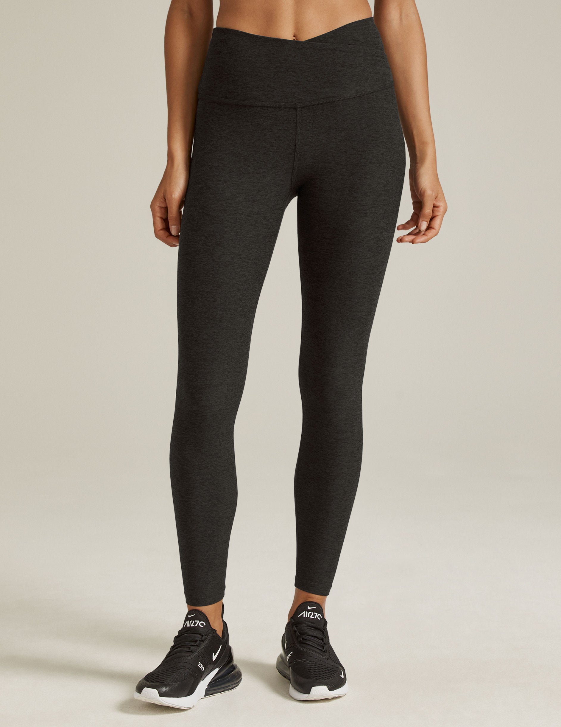 black criss cross front detail midi legging