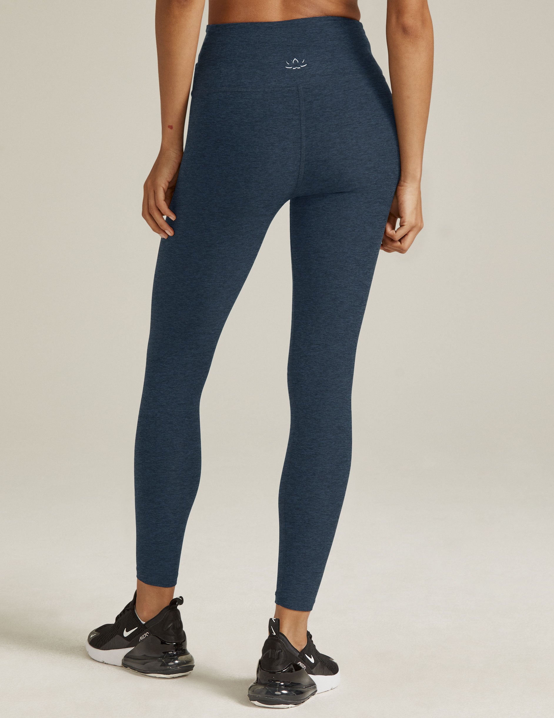 blue criss cross front detail midi legging