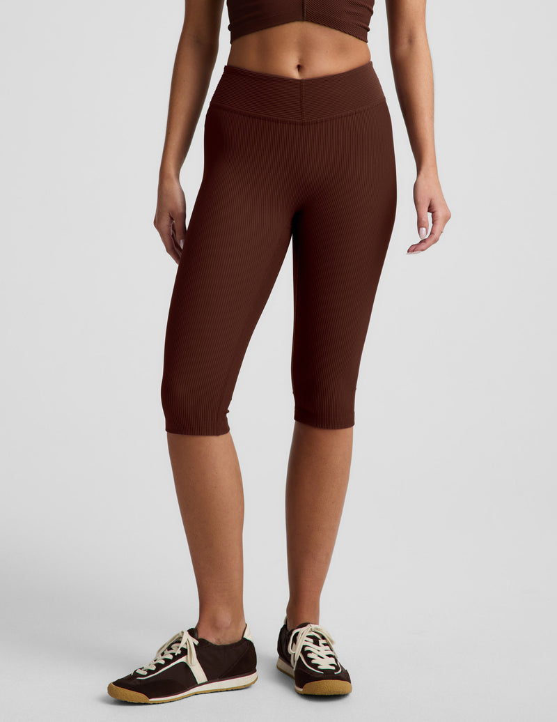 Impulse Ribbed V-Waist Pedal Pusher Legging