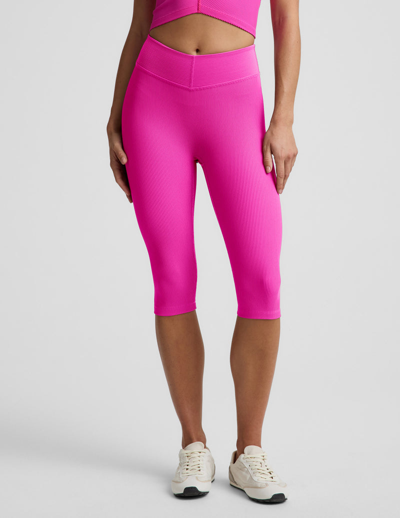 Impulse Ribbed V-Waist Pedal Pusher Legging