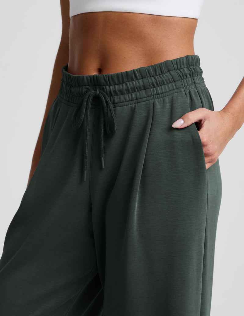 Luxe Sandwash Double Knit Wide Leg Pant