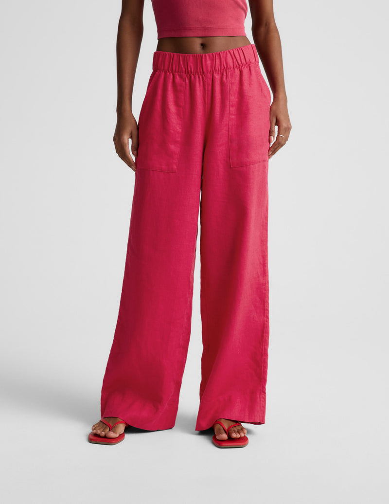 SoftWash Linen Easy Wide Leg Pant 31"