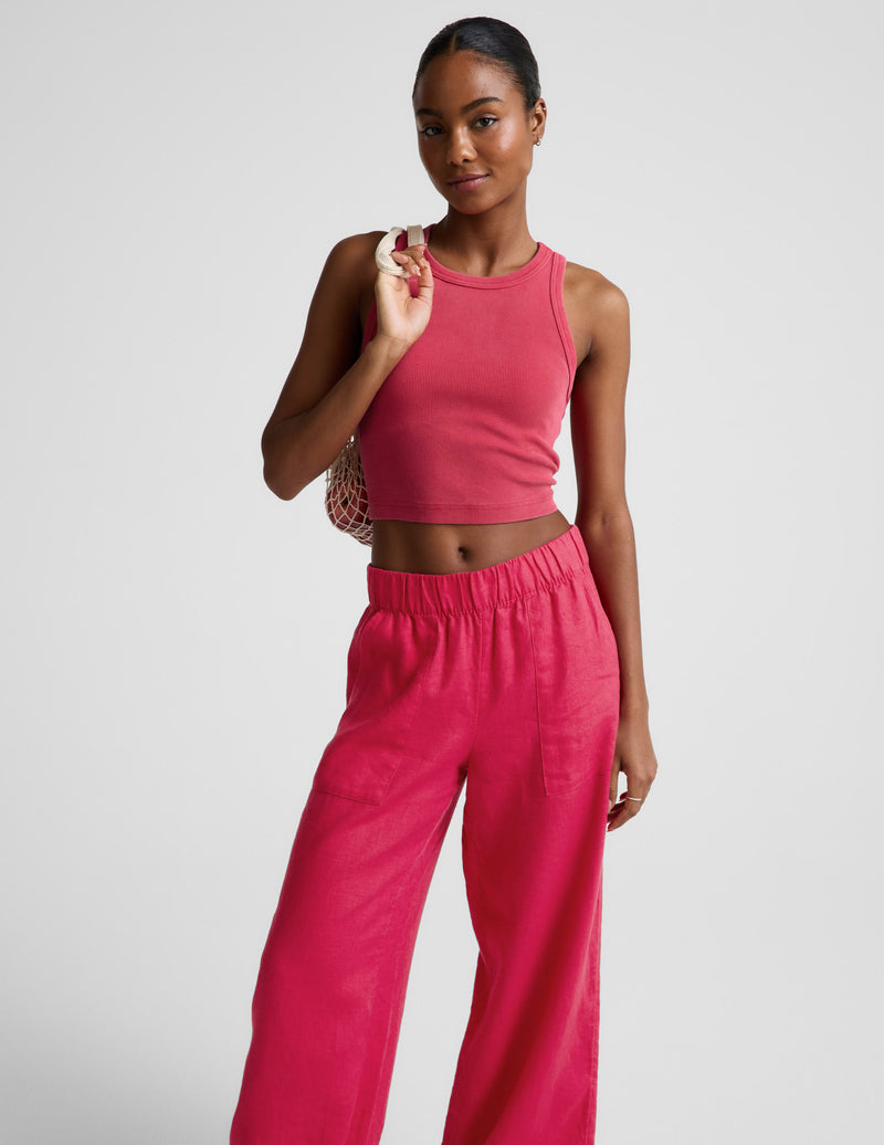 SoftWash Linen Easy Wide Leg Pant 31"