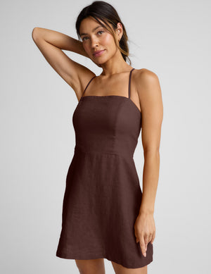 Beyond Yoga SoftWash Linen Seaside Mini Dress | Iced Mocha / XS Beyond Yoga SoftWash Linen Seaside Mini Dress | Iced Mocha / XS