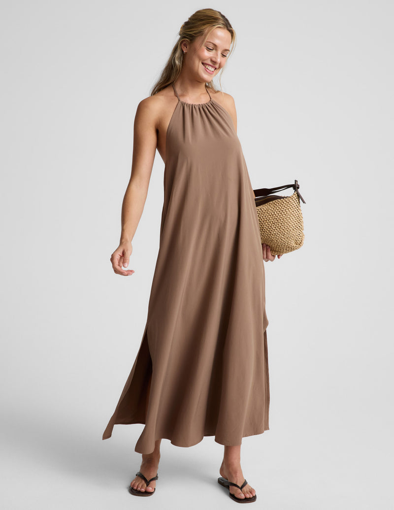 Go With The Flow Halter Dress