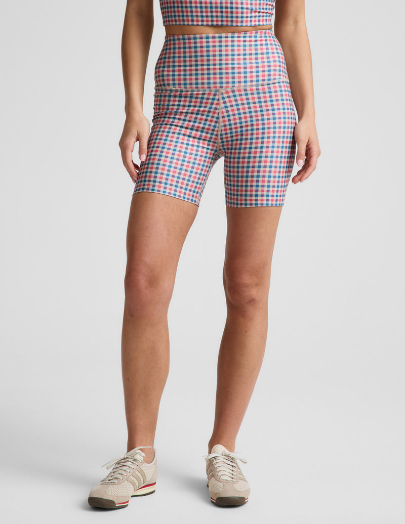 Sunwashed Gingham SoftMark Keep Pace Biker Short