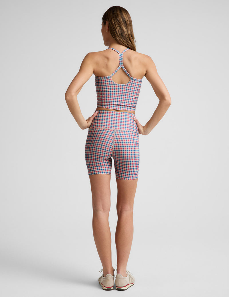 Sunwashed Gingham SoftMark Keep Pace Biker Short