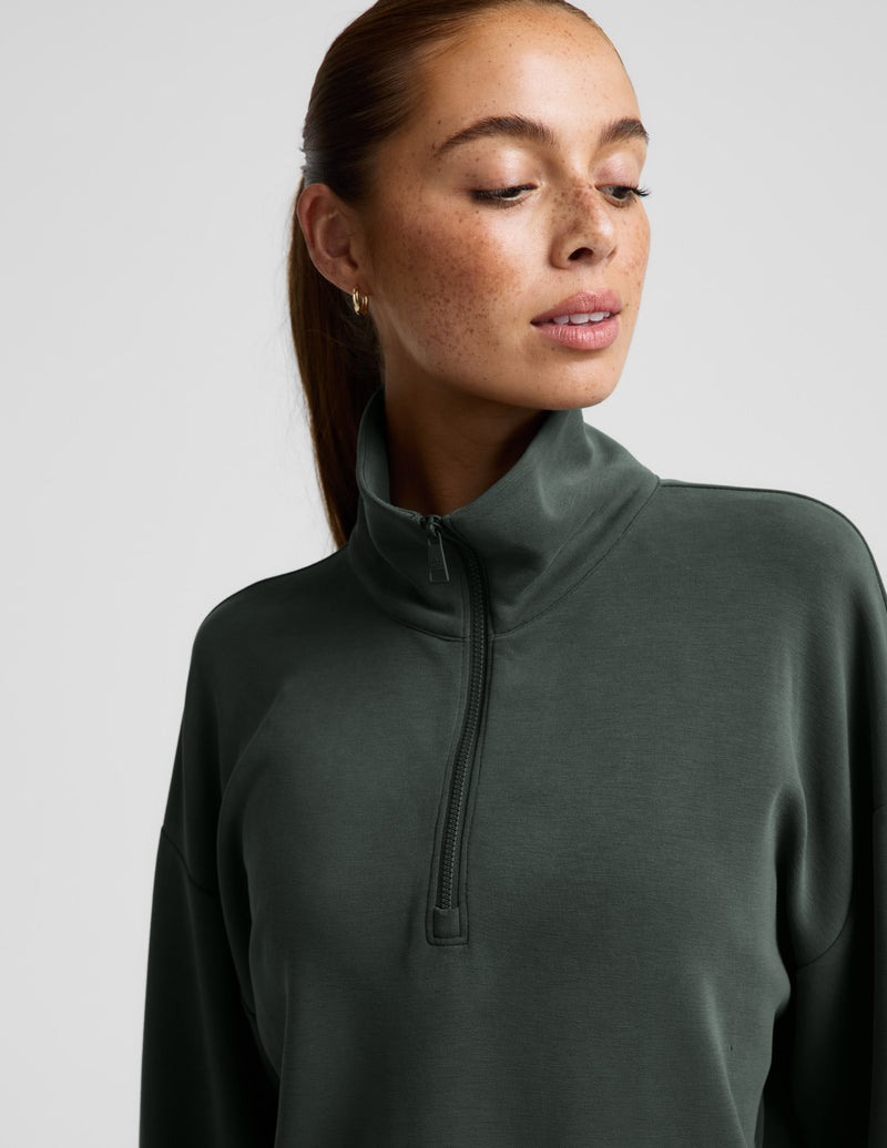 Luxe Sandwash Half Zip Pullover