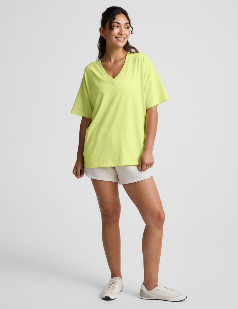 SoftKnit Better Than Ever Oversized V-Neck Cotton Tee