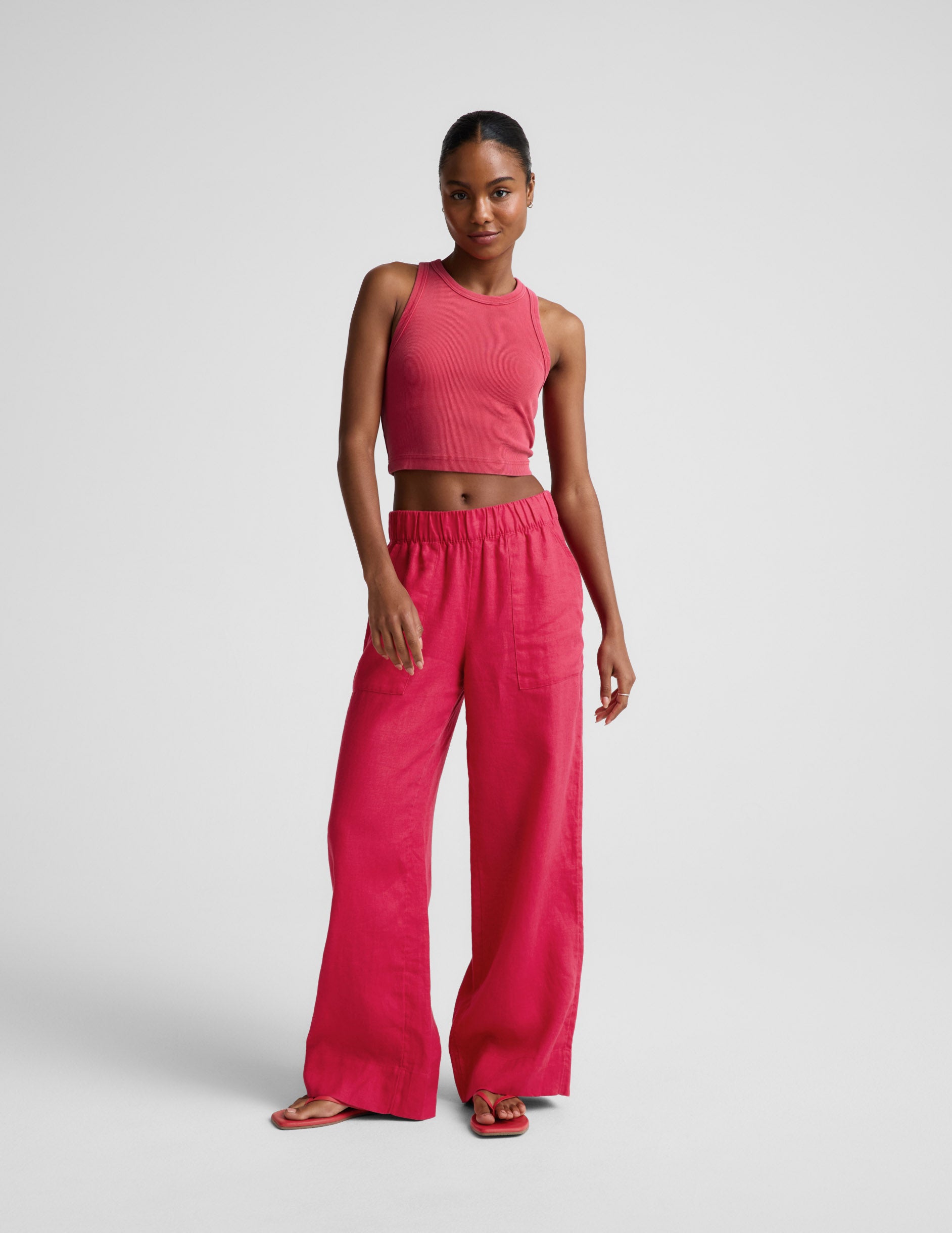 On Repeat Rib High Neck Cropped Tank | Beyond Yoga