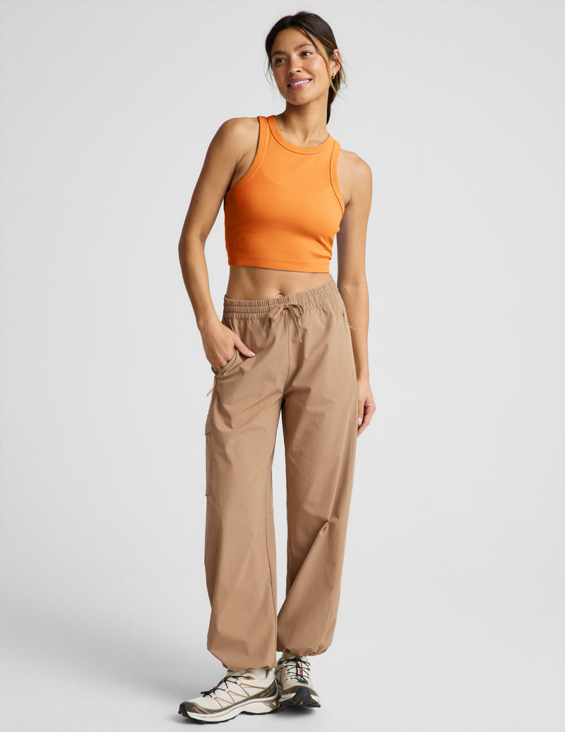 On Repeat Rib High Neck Cropped Tank