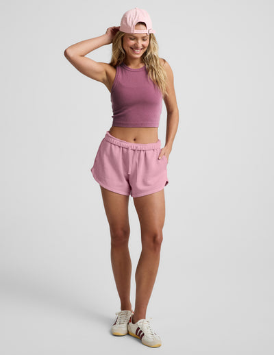 On Repeat Rib High Neck Cropped Tank