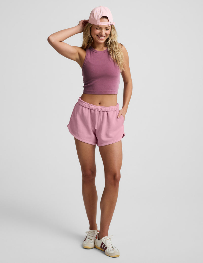 On Repeat Rib High Neck Cropped Tank