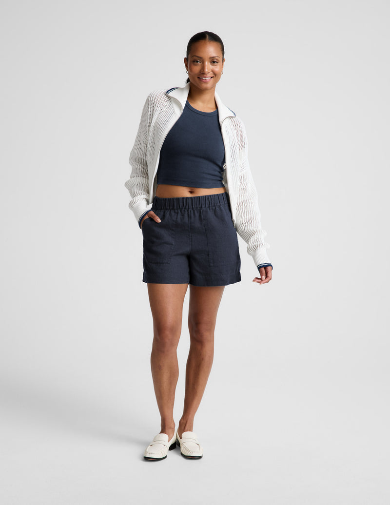 On Repeat Rib High Neck Cropped Tank