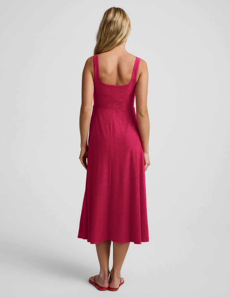 Featherweight At The Ready Square Neck Midi Dress