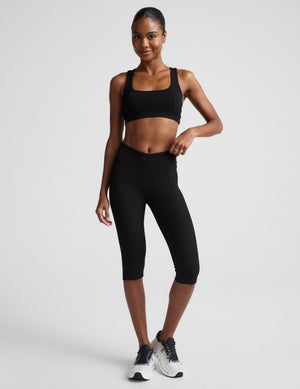 Impulse Ribbed V-Waist Pedal Pusher Legging