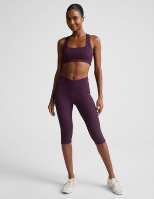 Impulse Ribbed V-Waist Pedal Pusher Legging