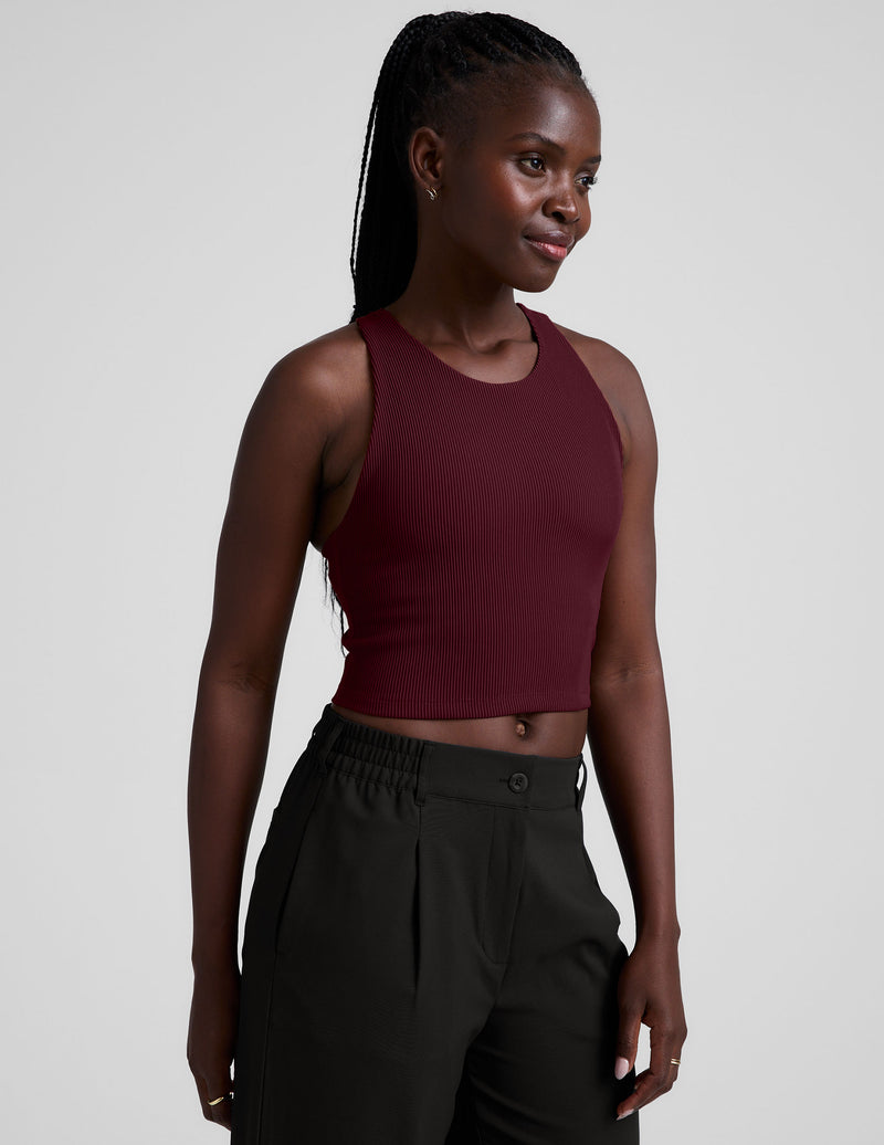 Refocus Ribbed Cropped Tank