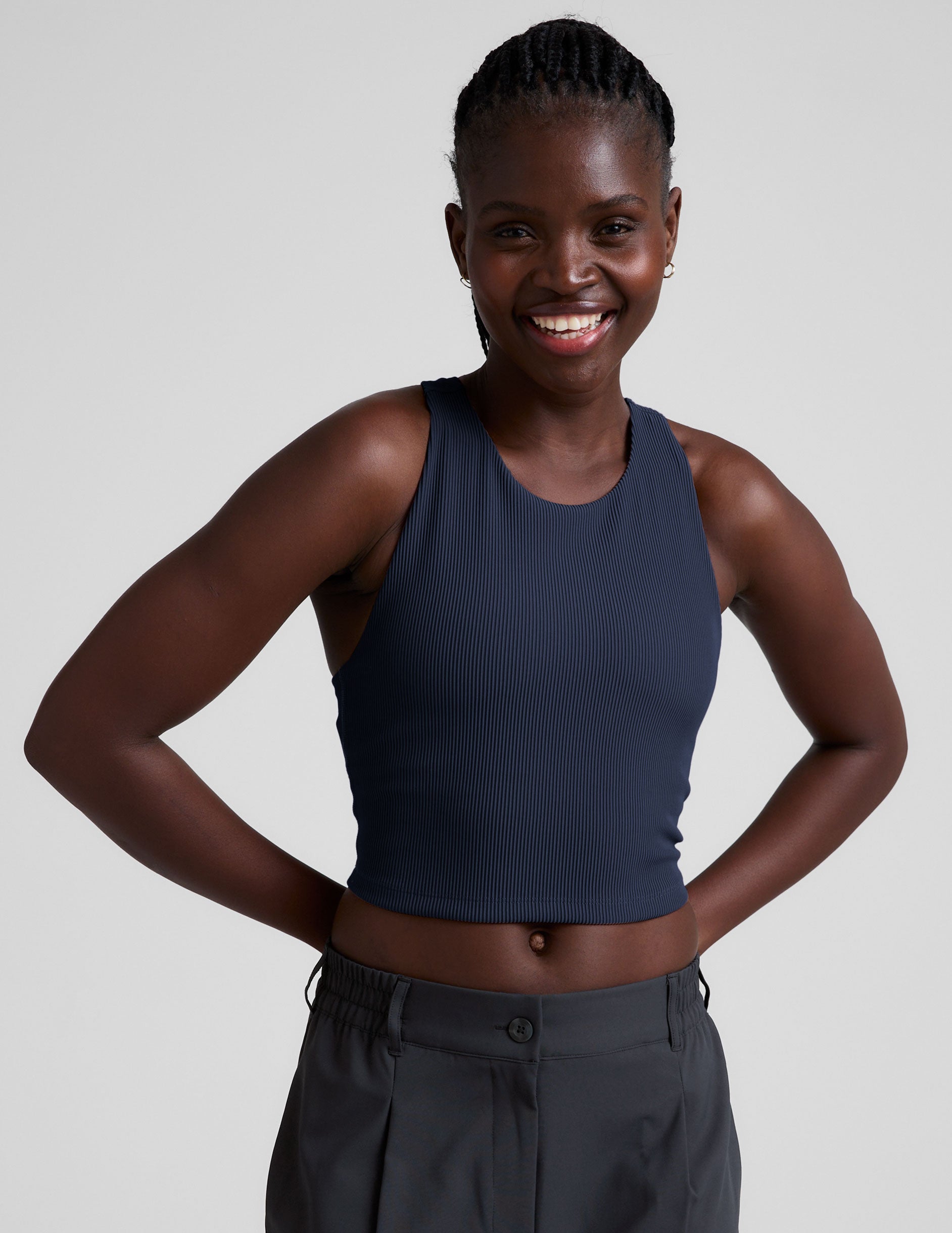 Refocus Ribbed Cropped Tank