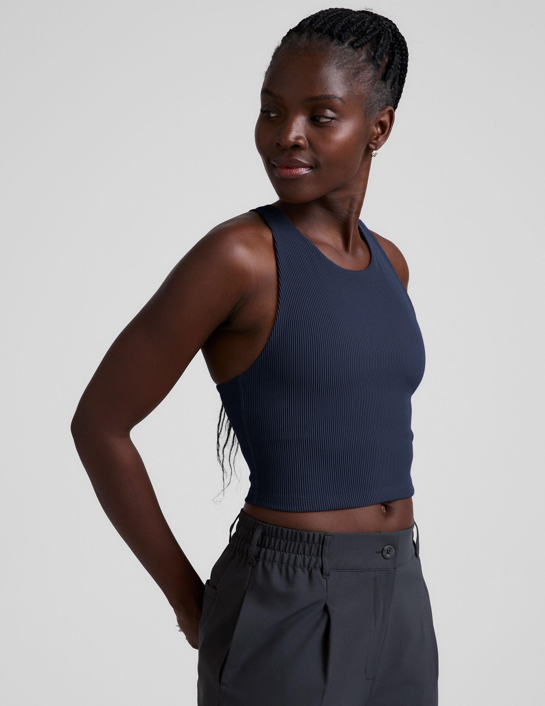 Refocus Ribbed Cropped Tank