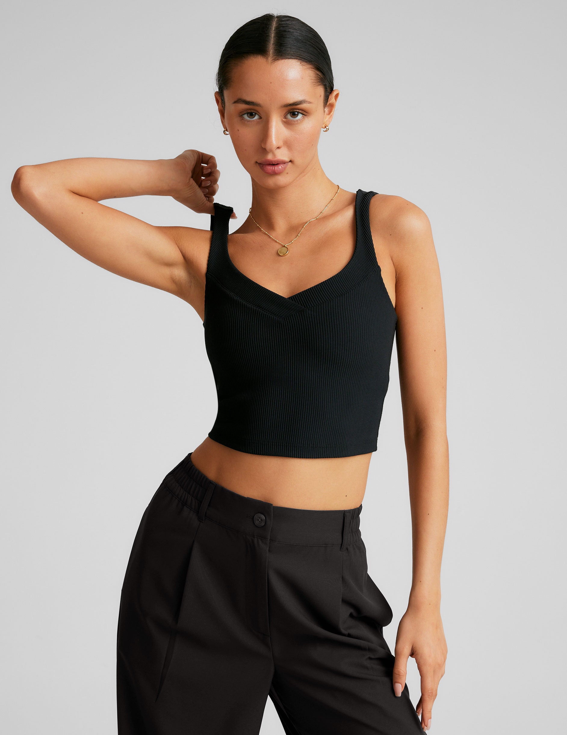 Impulse Ribbed Cropped Tank