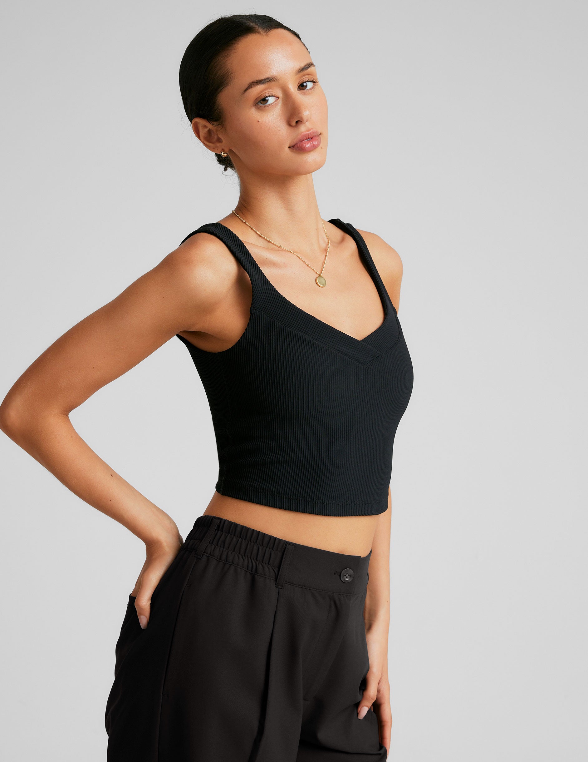 Impulse Ribbed Cropped Tank