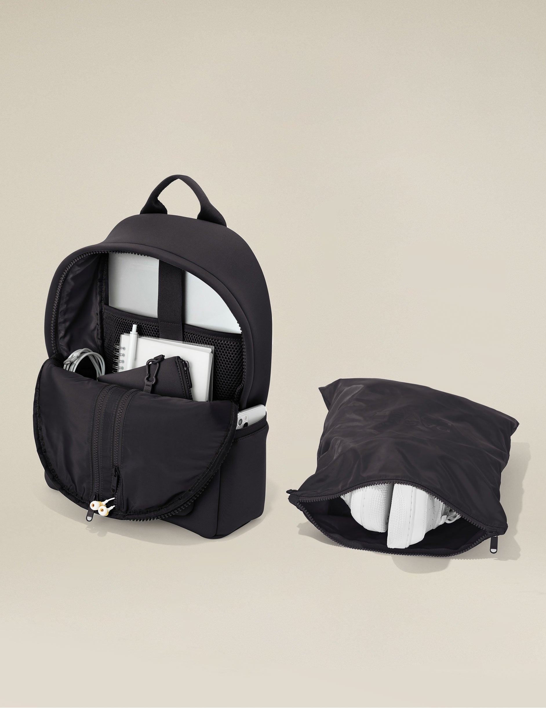 Black fashion neoprene backpack