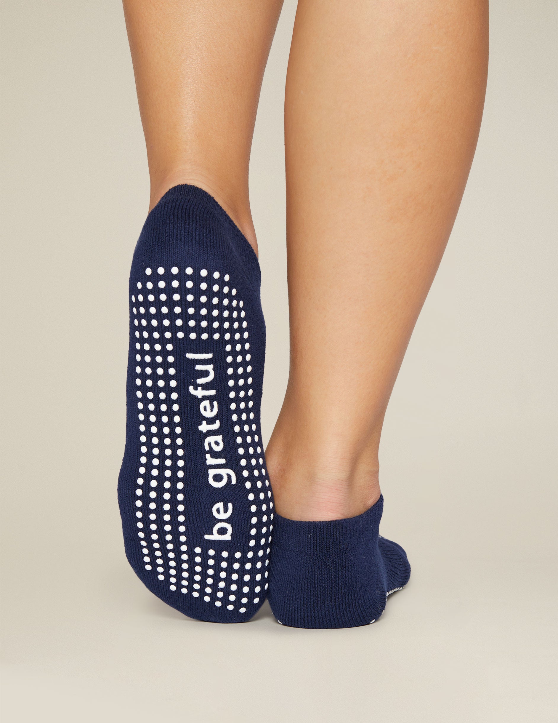 Toeless Yoga Socks Grey with Blue Grip Dots Medium - Yoga