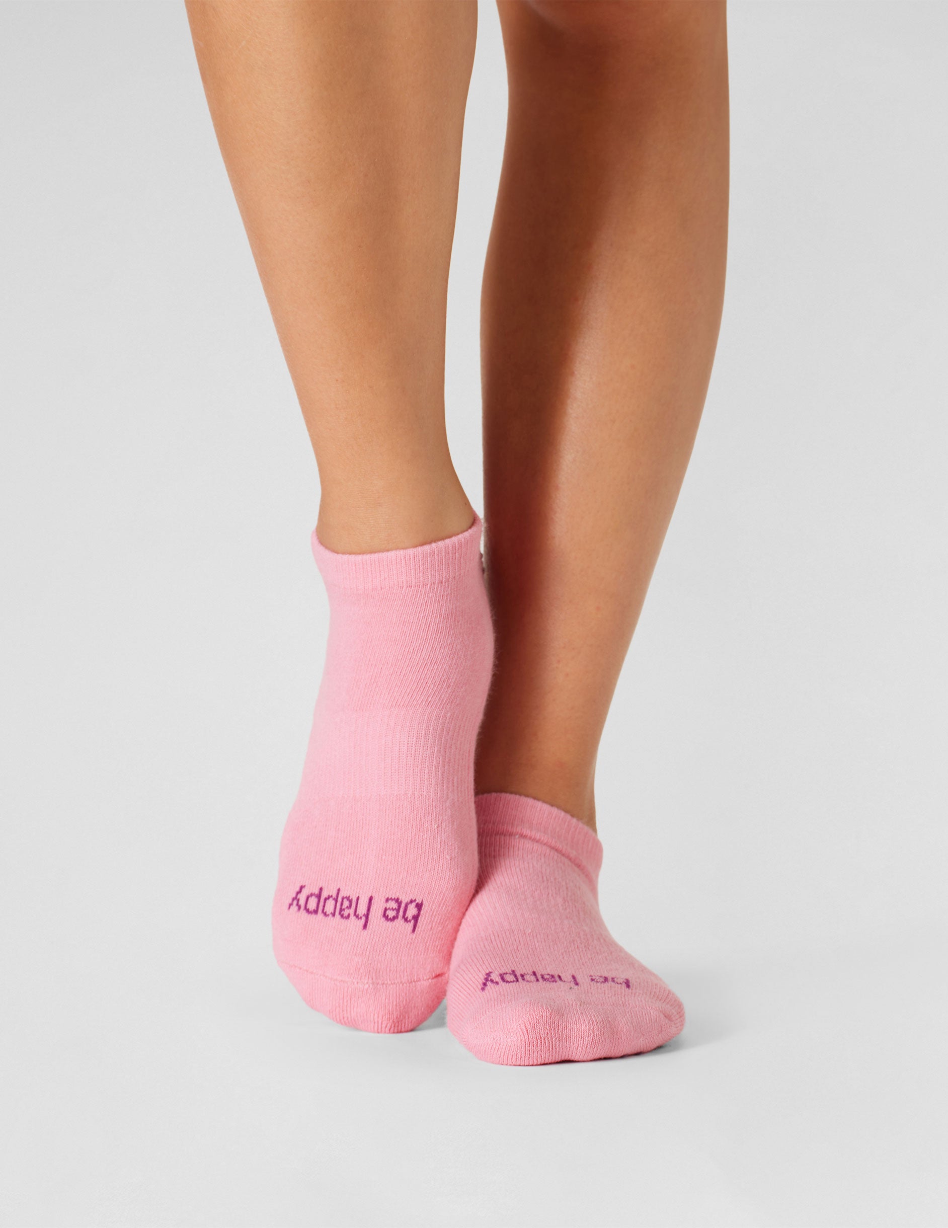 pink crew ankle socks.