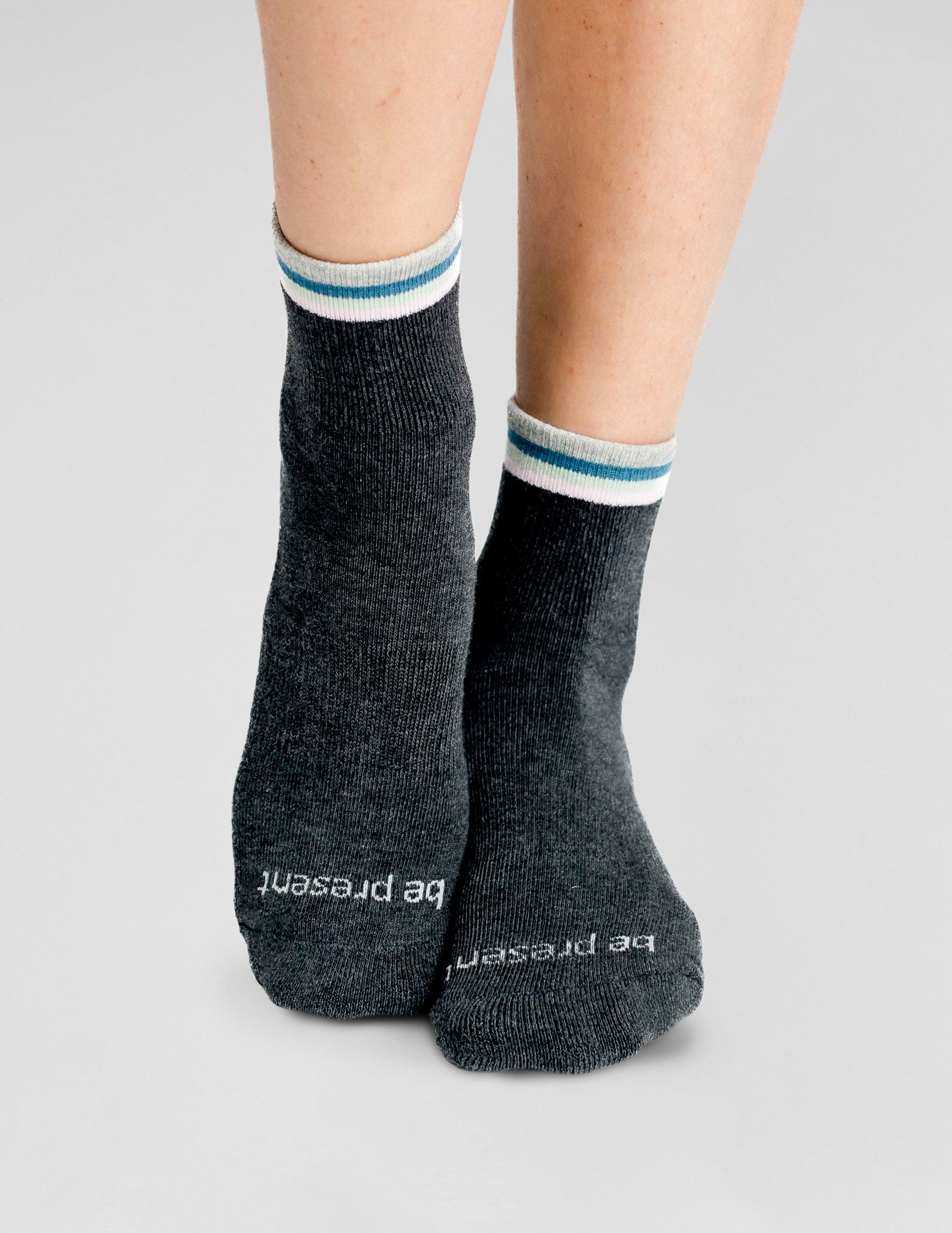 gray crew ankle sock.