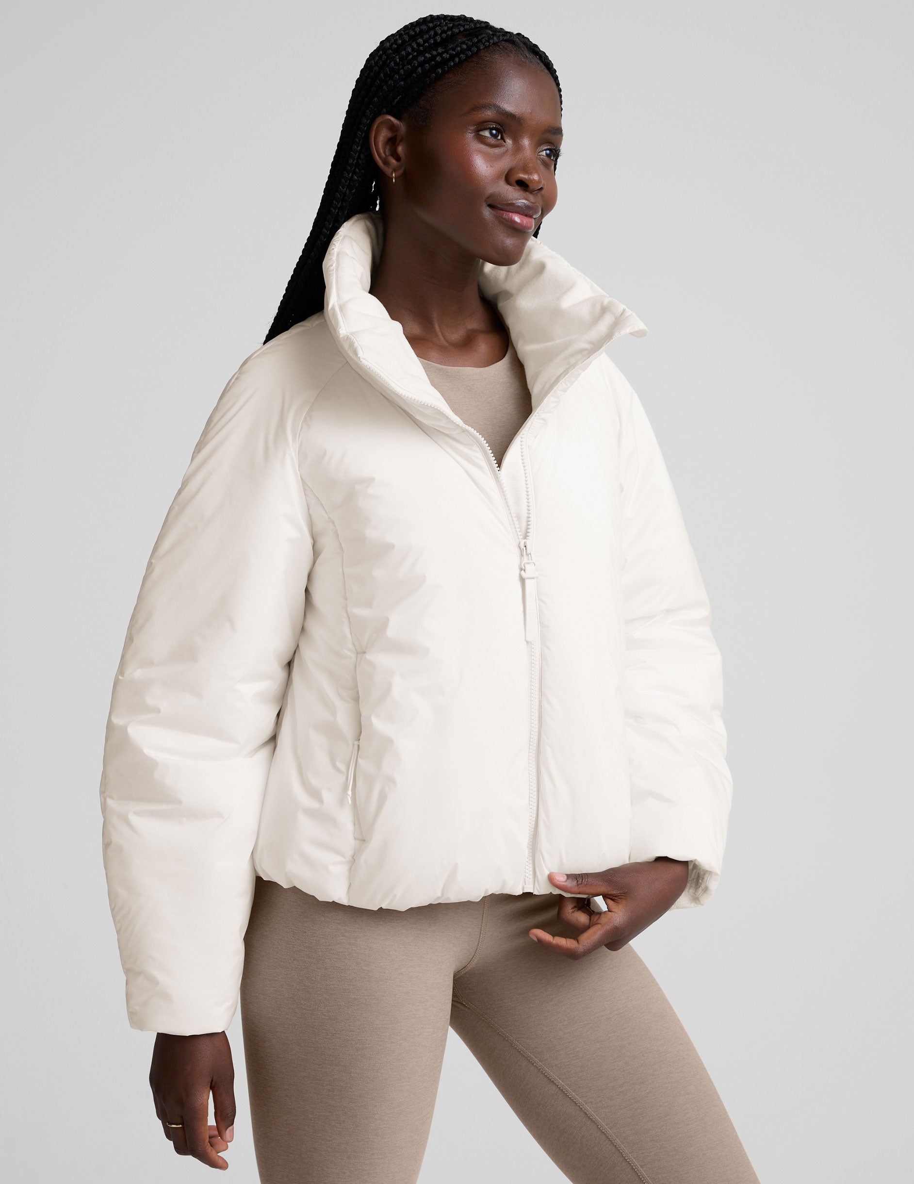 White Puffer Jacket Womens Faux Fur Coats And Jackets Ladies Coa 並行輸入品 Release 03 cropped down puffer jacket in white - Wardrobe NYC