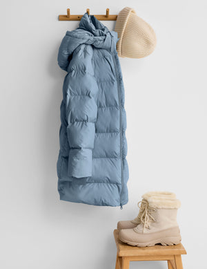 Warm Up Hooded Long Puffer Jacket