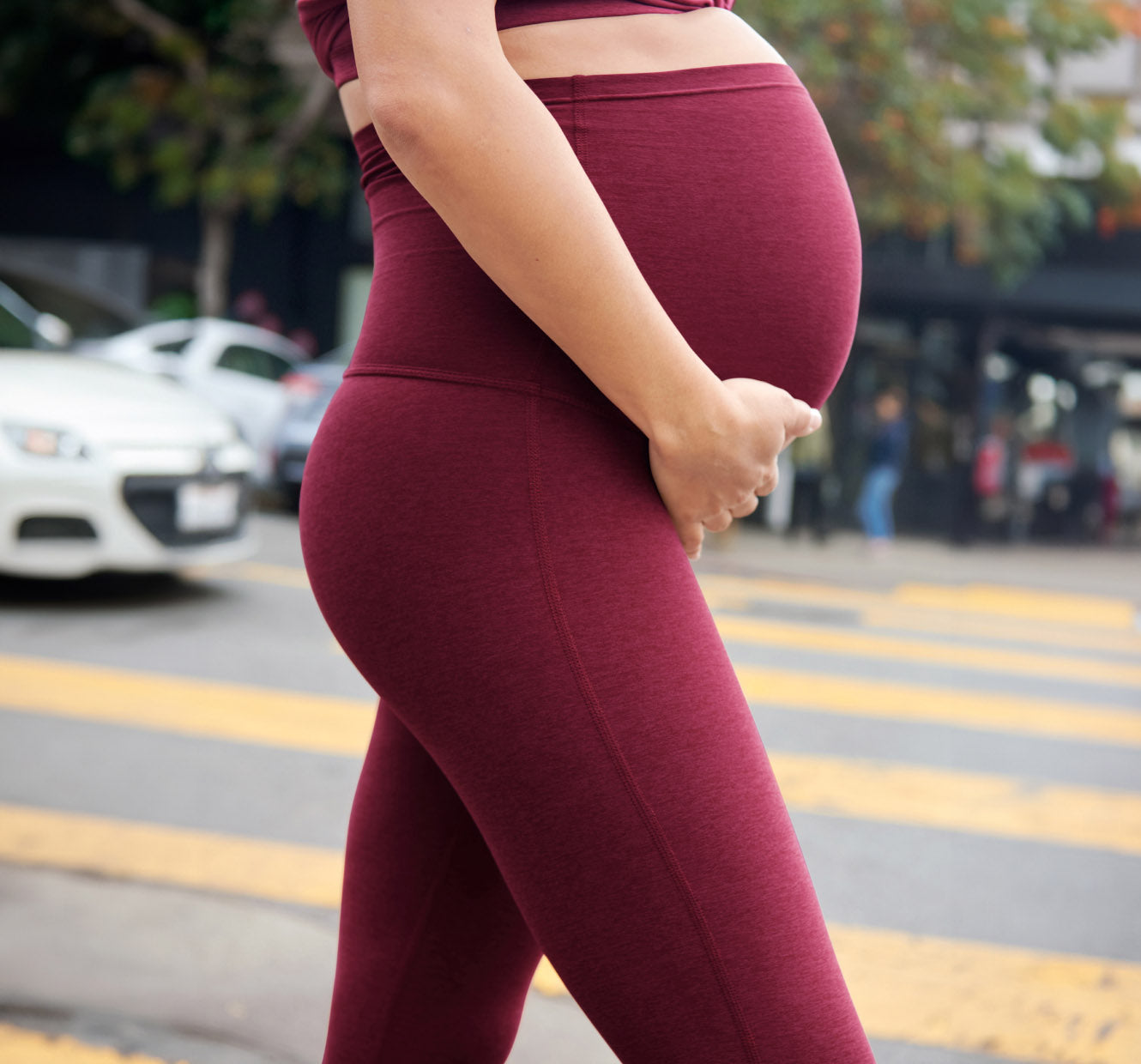 red maternity legging