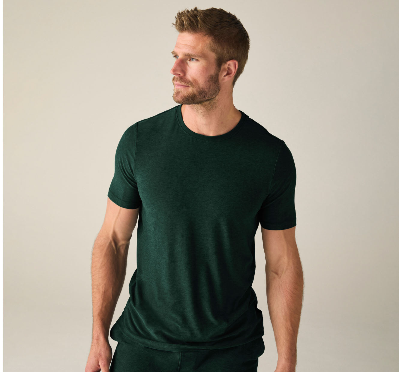 green mens short sleeve top