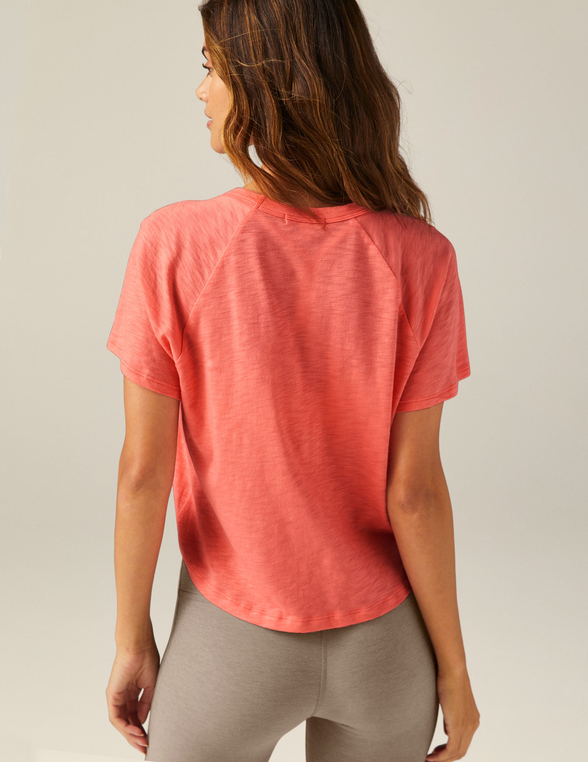 pink crop short sleeve top